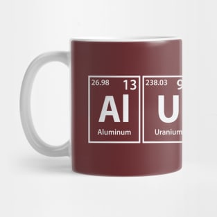 Alumni (Al-U-Mn-I) Periodic Elements Spelling Mug